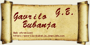 Gavrilo Bubanja vizit kartica